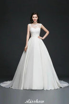 Lace A-line Jewel Delicate Wedding Dress
