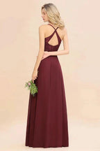 Lace Spaghetti Straps Prom Dresses | A-Line Sleeveless Side Split Evening Dresses