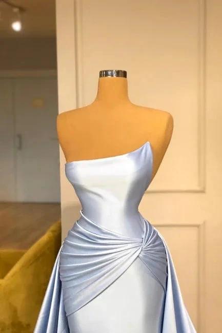 Light Blue A-line Sleeveless Evening Dresses Long Simple Prom Dresses