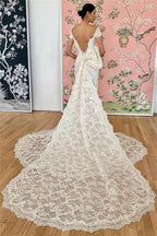 Long Mermaid Lace Off-the-shoulder Wedding Dresses