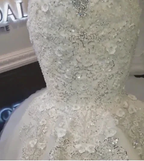 Long Mermaid Off-the-Shoulder Appliques Crystals Wedding Dress