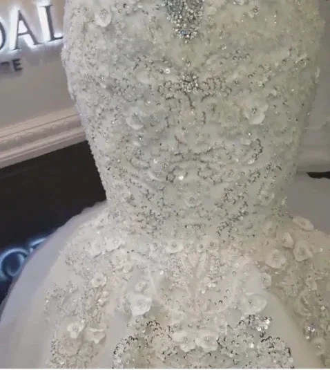 Long Mermaid Off-the-Shoulder Appliques Crystals Wedding Dress
