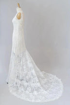 Long Mermaid Sweetheart Lace Backless Wedding Dress