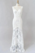 Long Mermaid Sweetheart Lace Backless Wedding Dress