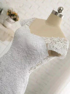 Long Mermaid V Neck Tulle Lace Backless Wedding Dresses with Cap Sleeves