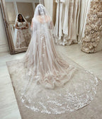 Long Plus Size A-Line Sweetheart Tulle Wedding Dresses with Lace Sleeves