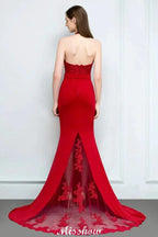 Mermaid Charmeuse Lace Halter SleevelessBridesmaid Dress Floor-Length Prom Dress