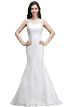 Mermaid Sweep Train Lace New Arrival Wedding Dresses with Buttons
