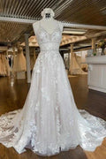 Modern Spaghetti Straps A-Line Wedding dresses With Lace