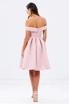 Natural Off-the-shoulder Pleated A-line Sleeveless Homecoming Dresses PD136