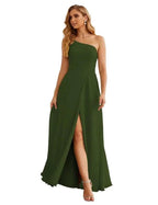 Numbersea One Shoulder Chiffon Bridesmaid Dresses Long Formal Homecoming Prom Gowns for Women Party Wedding Evening SEA28052