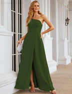 Numbersea One Shoulder Chiffon Bridesmaid Dresses Long Formal Homecoming Prom Gowns for Women Party Wedding Evening SEA28052