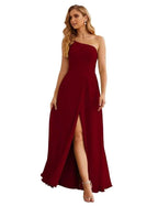 Numbersea One Shoulder Chiffon Bridesmaid Dresses Long Formal Homecoming Prom Gowns for Women Party Wedding Evening SEA28052