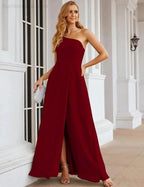 Numbersea One Shoulder Chiffon Bridesmaid Dresses Long Formal Homecoming Prom Gowns for Women Party Wedding Evening SEA28052