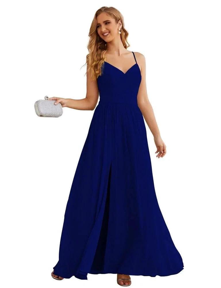 Numbersea Spaghetti Strap Bridesmaid Dresses Long Formal Party Prom Gowns 28060