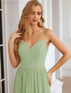 Numbersea Spaghetti Strap Bridesmaid Dresses Long Formal Party Prom Gowns 28060