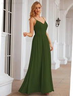 Numbersea Spaghetti Strap Bridesmaid Dresses Long Formal Party Prom Gowns 28060