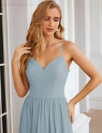 Numbersea Spaghetti Strap Bridesmaid Dresses Long Formal Party Prom Gowns 28060