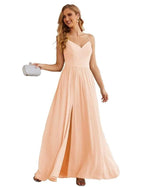 Numbersea Spaghetti Strap Bridesmaid Dresses Long Formal Party Prom Gowns 28060