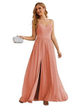 Numbersea Spaghetti Strap Bridesmaid Dresses Long Formal Party Prom Gowns 28060
