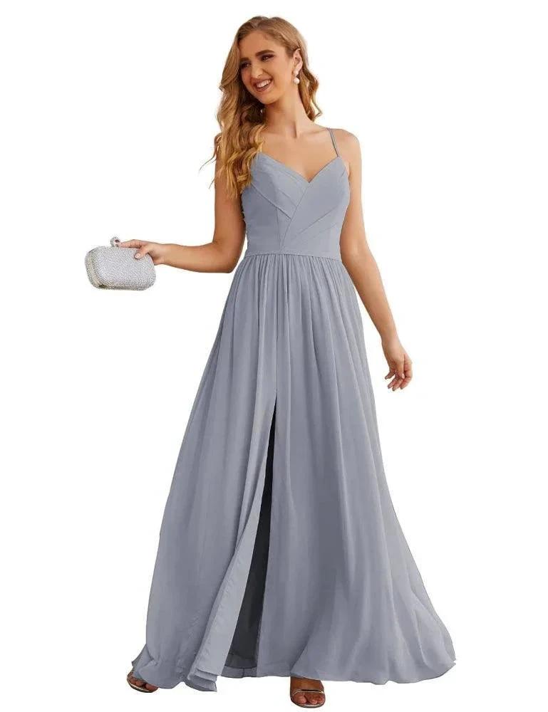Numbersea Spaghetti Strap Bridesmaid Dresses Long Formal Party Prom Gowns 28060