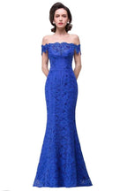 Off-the-shoulder Floor-length Lace Mermaid Bridesmaid Dresses