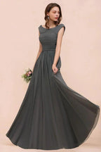 Off the Shoulder Front Side Split Bridesmaid Dress A-line Wedding Guest Dress