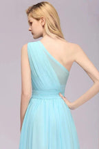 One Shoulder A-line Hi-lo Chiffon Bridesmaid Dresses for Women