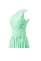One Shoulder Bridesmaid Dresses Chiffon Prom Evening Dress BD008