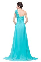 One-shoulder Strapless A-Line Sweep-length Chiffon Bridesmaid Dresses