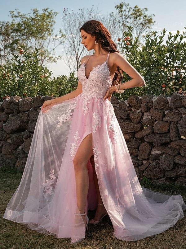 Tulle Applique Spring Prom Dress SYP19