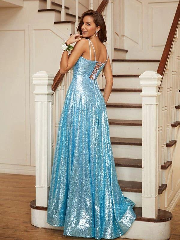 Sequin Prom Dress Long Sparkly Evening Gown SYP27