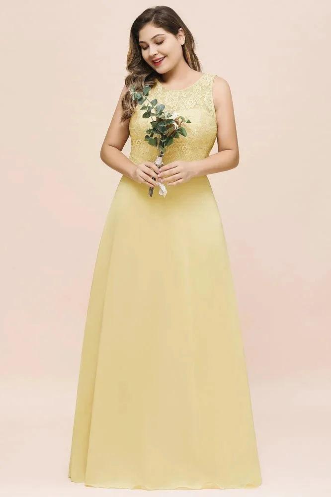Plus Size Floral A-line Bridesmaid Dress Sleeveless Evening Maxi Dress for Girls Women