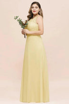 Plus Size Floral A-line Bridesmaid Dress Sleeveless Evening Maxi Dress for Girls Women