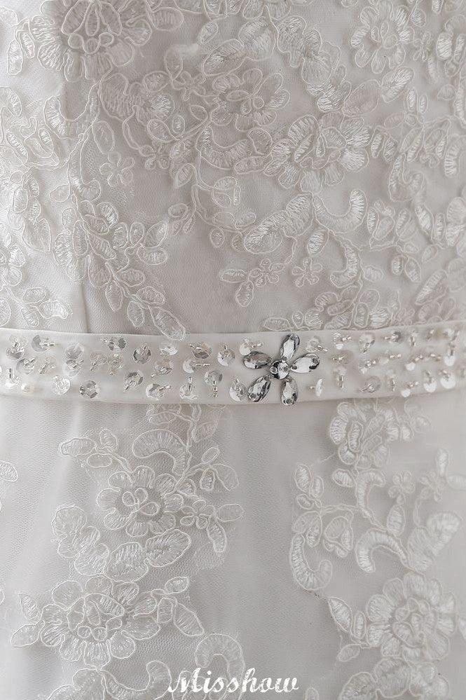 Princess Lace V-neck Tulle Elegant Wedding Dress