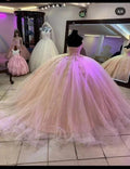 Pink Tulle Lace Ball Gown Sweet 16 Dress ,Pink Princess Dress Y768