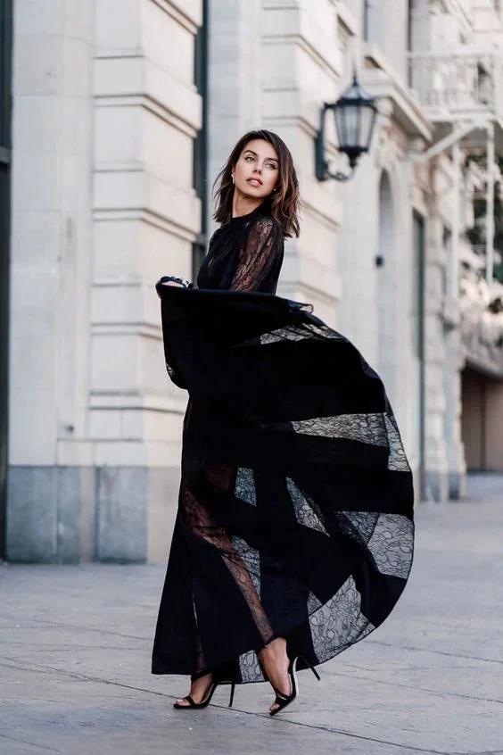 Elegant Lace Evening Dress Black Prom Dress Fashion Prom Dress Sexy Party Dress S24643
