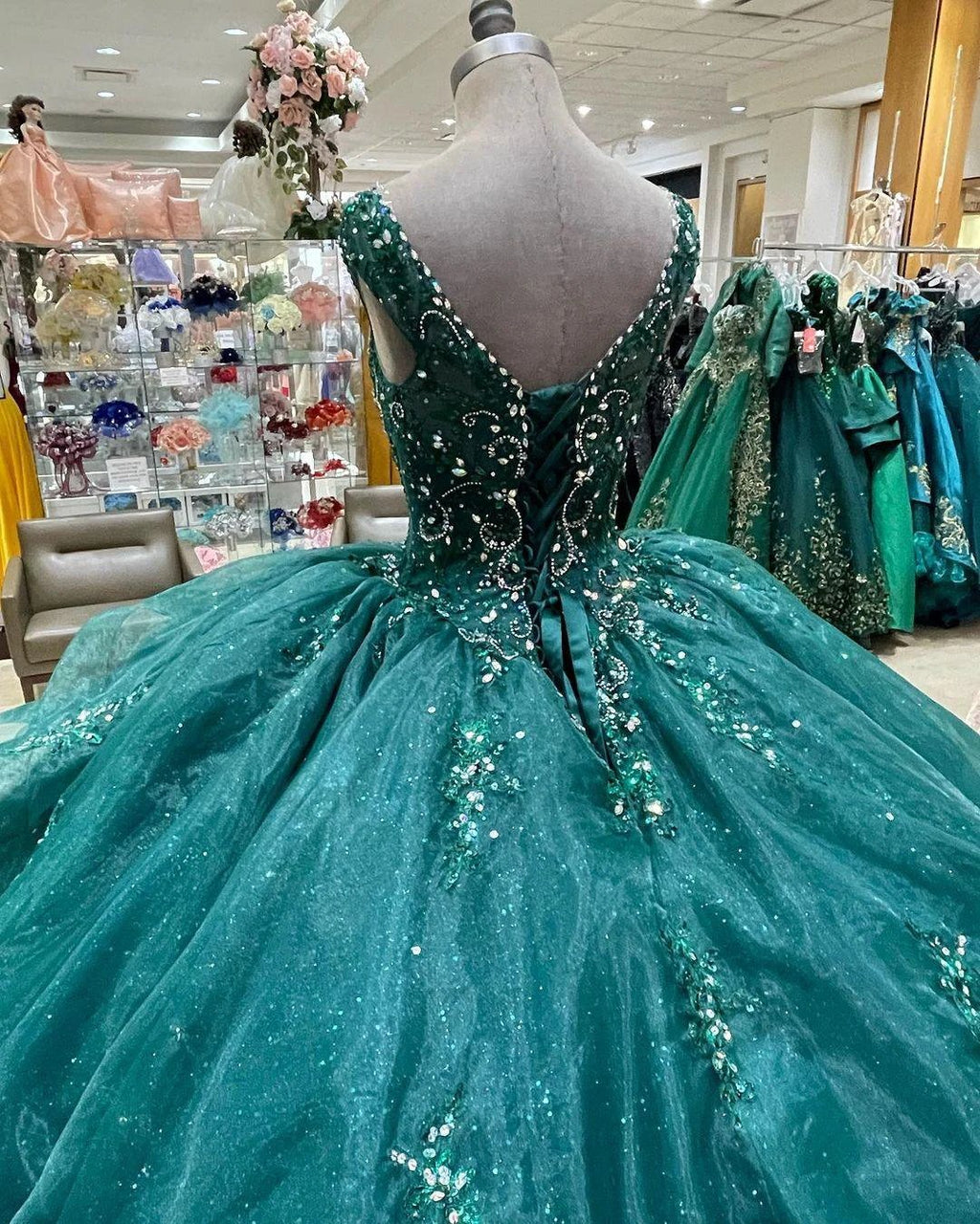 Ball Gown Birthday Dress Lace Up Sweet 16 Dress Y1229