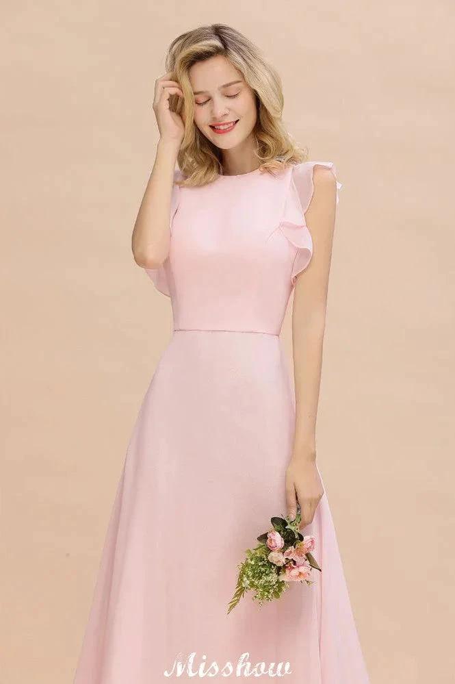 Romantic Sleeveless aline Bridesmaid Dress Garden Floor Length Simple Wedding Dress