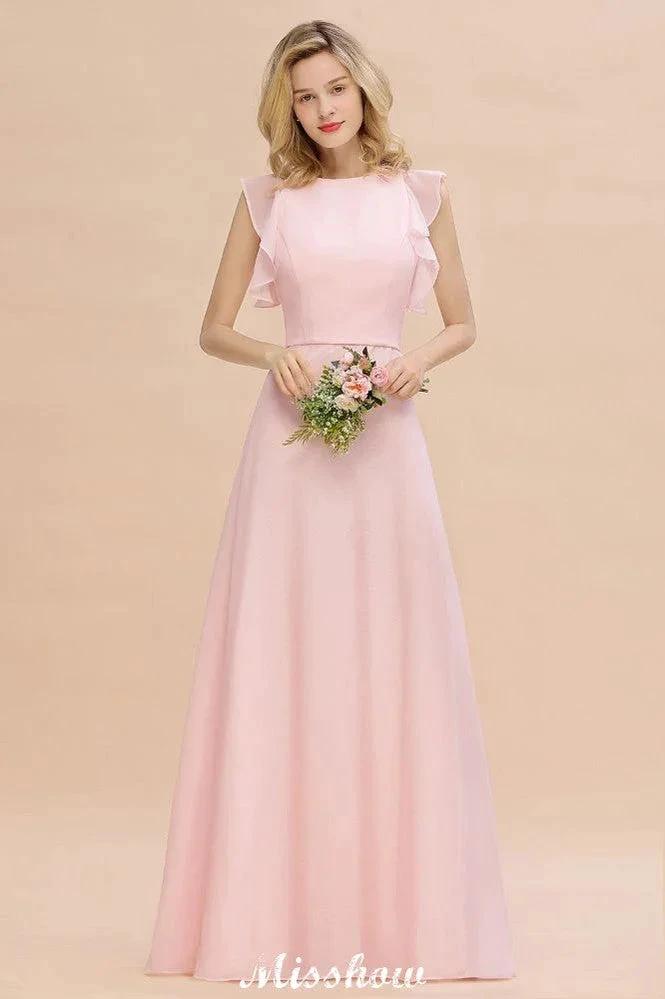 Romantic Sleeveless aline Bridesmaid Dress Garden Floor Length Simple Wedding Dress