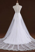 Sequine Appliques Tulle Pretty Mermaid Elegant Wedding Dresses