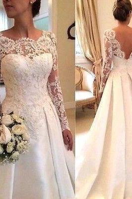 Sexy A-line Wedding Dresses with Sleeves Lace