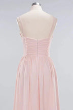 Sheer Spaghetti Straps aline Prom Dresses | Simple Chiffon Sleeveless Evening Dresses