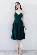 Simple Chic Dark Green Homecoming Dress V-neck with Straps PD094