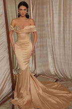 Simple Long Mermaid Prom Dresses with Glitter