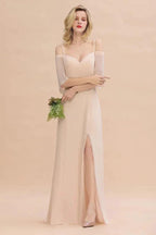 Simple Spaghetti Straps Tiered Prom Dresses | Side Slit A-Line Sleeveless Evening Dresses