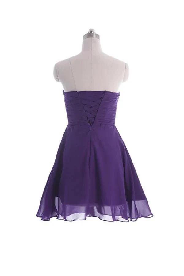 Simply Chiffon Strapless Bridesmaid Dress Homecoming Dress PG039