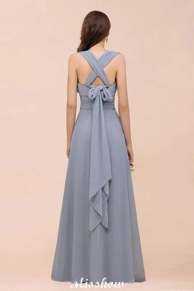 Sleeveless A-line Bridesmaid Dress Floor-Length Formal Dress