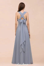 Sleeveless A-line Bridesmaid Dress Floor-Length Formal Dress