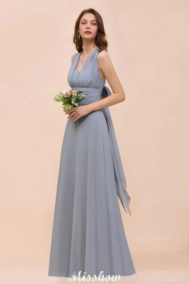 Sleeveless A-line Bridesmaid Dress Floor-Length Formal Dress